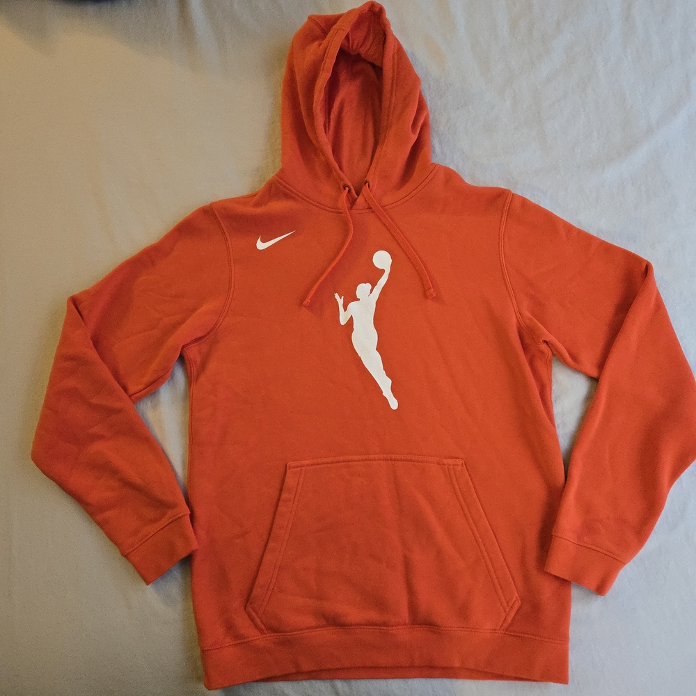 Nike WNBA Pullover Fleece Hoodie Men's Orange Hoodie with White Logo
